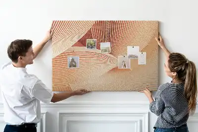 Abstract Waves Pattern Cork Memo Board