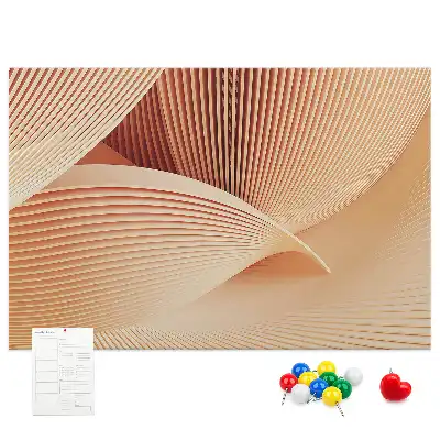 Abstract Waves Pattern Cork Memo Board