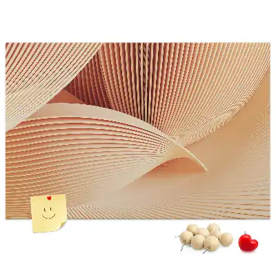 Abstract Waves Pattern Cork Memo Board
