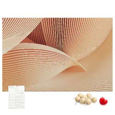 Abstract Waves Pattern Cork Memo Board