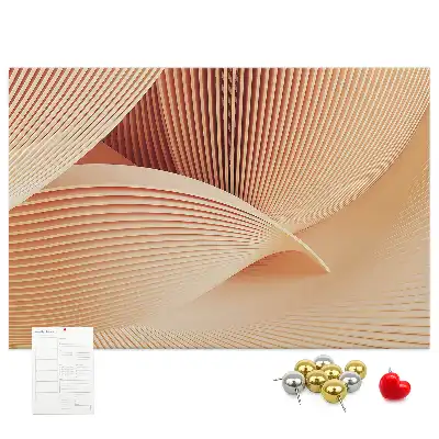 Abstract Waves Pattern Cork Memo Board