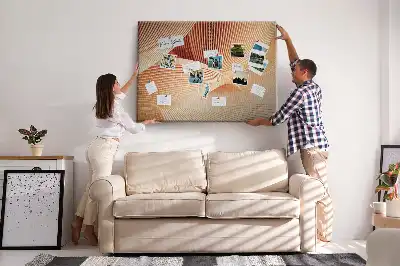 Abstract Waves Pattern Cork Memo Board