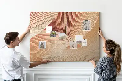 Abstract Waves Pattern Cork Memo Board