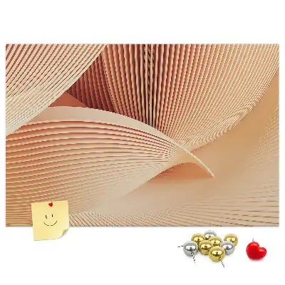 Abstract Waves Pattern Cork Memo Board