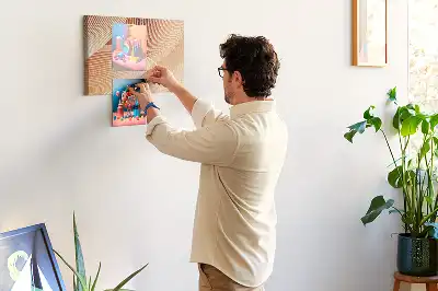 Abstract Waves Pattern Cork Memo Board