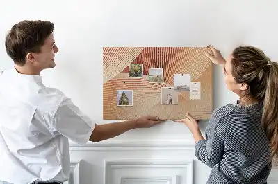 Abstract Waves Pattern Cork Memo Board