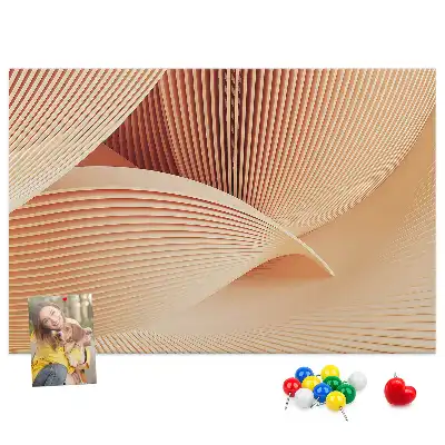 Abstract Waves Pattern Cork Memo Board