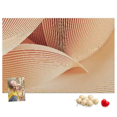 Abstract Waves Pattern Cork Memo Board