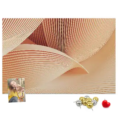 Abstract Waves Pattern Cork Memo Board