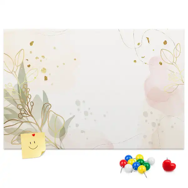 Gold Line Art Printed Cork Board