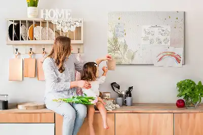 Gold Line Art Printed Cork Board