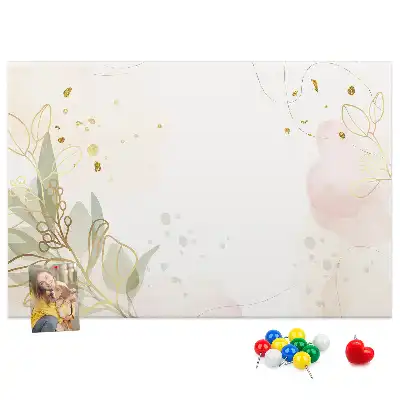 Gold Line Art Printed Cork Board