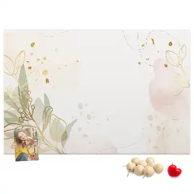 Gold Line Art Printed Cork Board