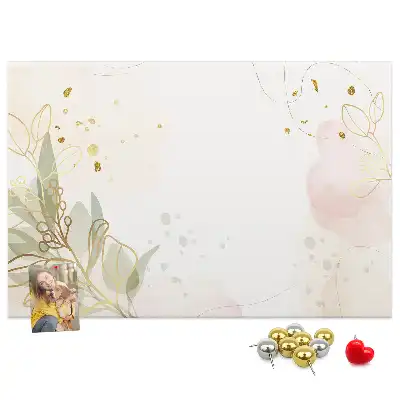 Gold Line Art Printed Cork Board