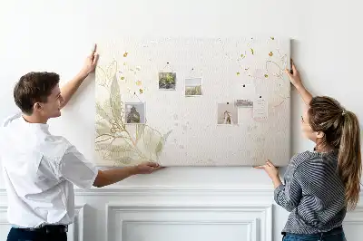 Gold Line Art Printed Cork Board