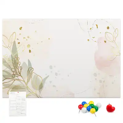 Gold Line Art Printed Cork Board