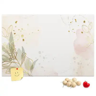 Gold Line Art Printed Cork Board