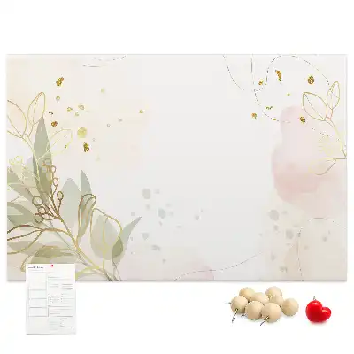 Gold Line Art Printed Cork Board