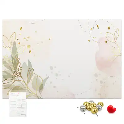 Gold Line Art Printed Cork Board