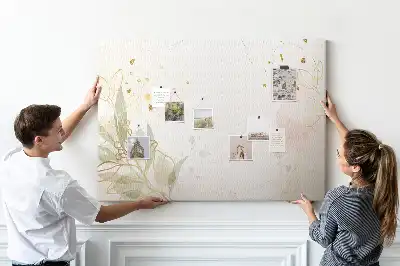 Gold Line Art Printed Cork Board