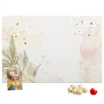 Gold Line Art Printed Cork Board