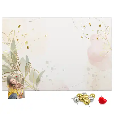 Gold Line Art Printed Cork Board