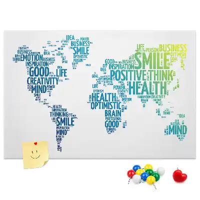 Kind Words map cork memo board