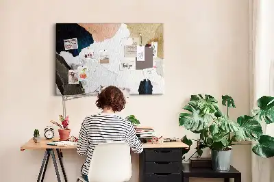 Abstract Splashes Printed Cork Board