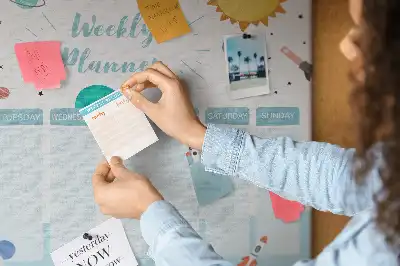 Cork memo board weekly planner