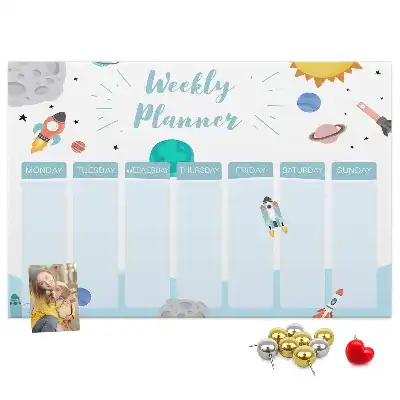 Cork memo board weekly planner