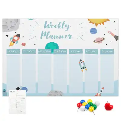 Cork memo board weekly planner