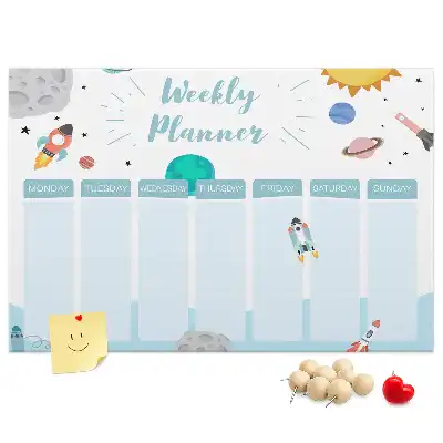 Cork memo board weekly planner