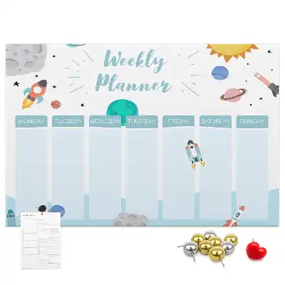 Cork memo board weekly planner
