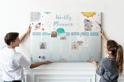 Cork memo board weekly planner