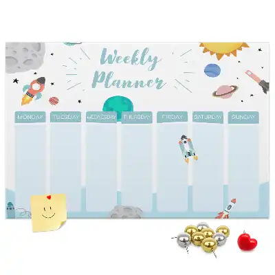 Cork memo board weekly planner