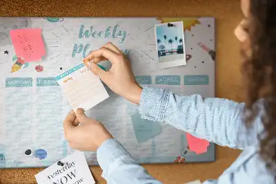 Cork memo board weekly planner