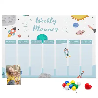 Cork memo board weekly planner