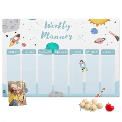 Cork memo board weekly planner