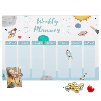 Cork memo board weekly planner