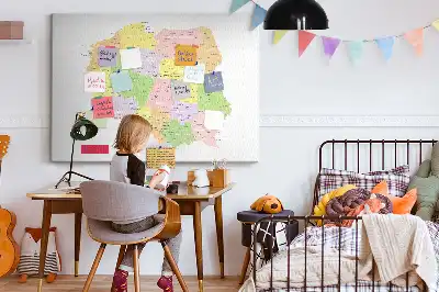 Printed Cork Board Map of Poland