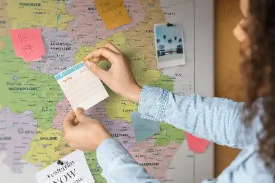 Printed Cork Memo Board Map of Poland