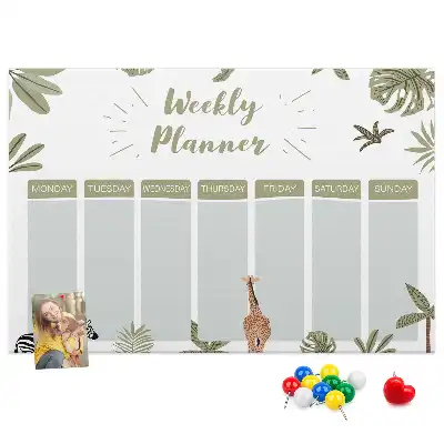 Safari weekly planner cork memo board