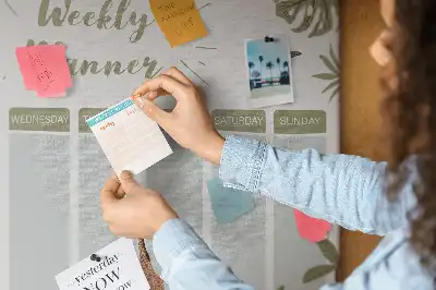 Safari weekly planner cork memo board