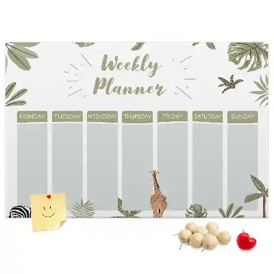 Safari weekly planner cork memo board