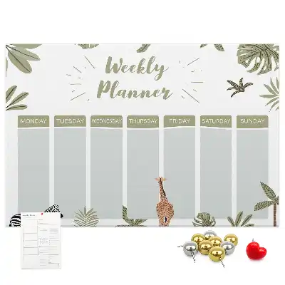 Safari weekly planner cork memo board