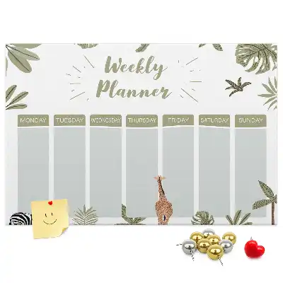 Safari weekly planner cork memo board