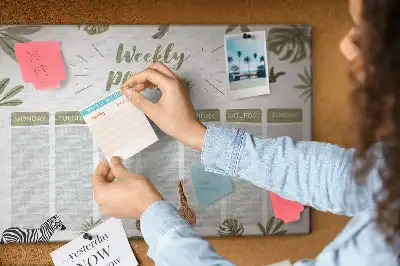 Safari weekly planner cork memo board