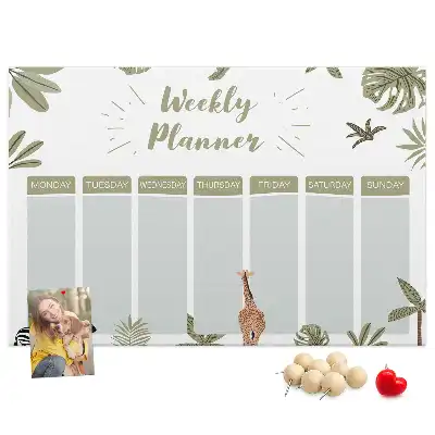Safari weekly planner cork memo board