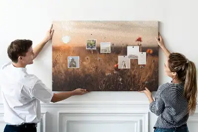Printed Cork Board Field sunrise
