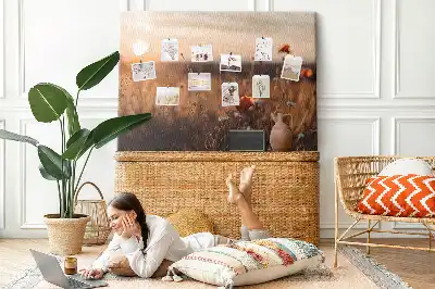 Printed Cork Board Field sunrise